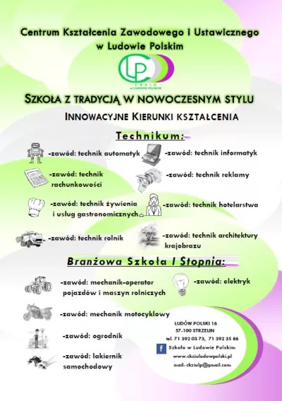 Centrum Kształcenia Zawodowego i Ustawicznego w Ludowie Polskim- grafika