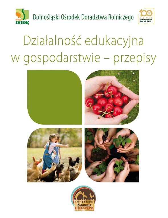 Okładka broszury "Działalność edukacyjna w gospodarstwie – przepisy"